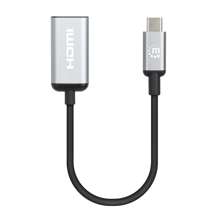 EAN 0766623153706 - Manhattan 153706 adaptador de cable de vídeo 0,15 m USB Tipo C HDMI tipo A (Estándar) Negro, Plata imagen 1