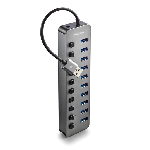 EAN 8435430624410 - NGS IHUB 10 USB 3.2 Gen 1 (3.1 Gen 1) Type-A 5000 Mbit/s Negro imagen 1