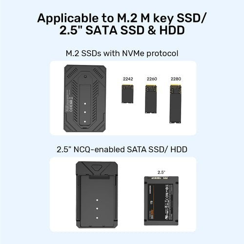 EAN 4894160057631 - UNITEK M.2 NVMe & SATA SSD Caja externa para unidad de estado sólido (SSD) Negro imagen 9