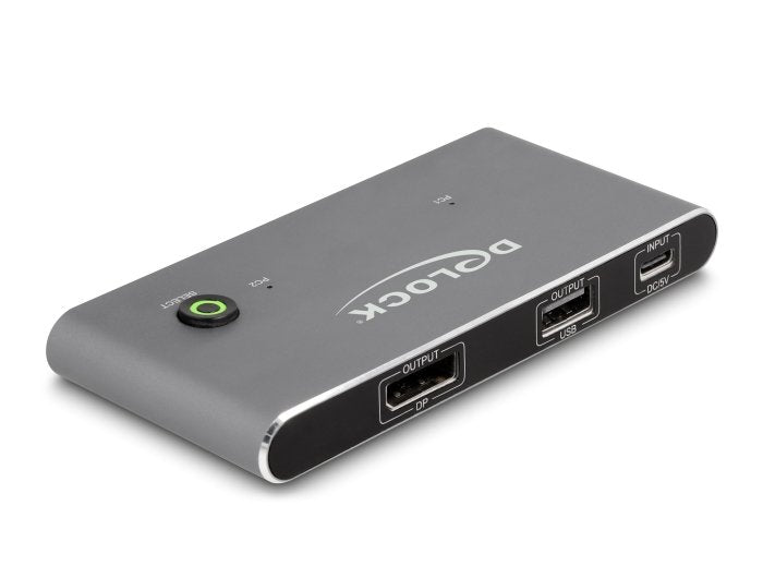 Delock 11487 Switch Kvm Usb-C A Displayport 8k 30 Hz Con Usb 2.0