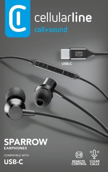 EAN 8018080353970 - Cellularline 8018080353970 Alámbrico Dentro de oído Llamadas/Música USB Tipo C Negro imagen 2