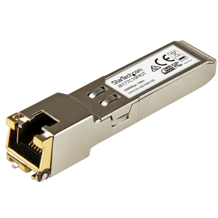 Startech.Com Módulo Transceptor Sfp Compatible Con Hp J8177c 1000base-T Paquete De 10 Módulo De Transceptor Sfp (Mini-Gbic) (Equivalente A: Hp J8177c) 1gbe 1000base-T Rj-45 / Sfp (Mini-Gbic) Hasta 100 M (Paquete De 10) Para Hpe 1810 1910