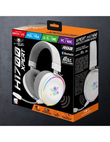 EAN 3700104434127 - Spirit of Gamer XPERT-H1700 WIRELESS Auriculares Inalámbrico y alámbrico Diadema Juego Bluetooth Blanco imagen 2