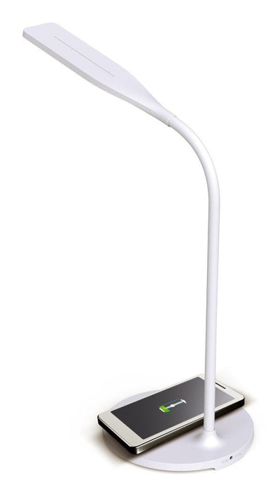 Techly I-Lamp-Dsk10 Lámpara Led De Escritorio Táctil De 5.5w Con Cargador Qi De 15w