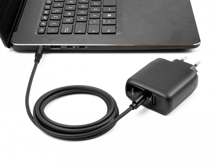 Delock Notebook Ladecable Usb Type-C Stecker Zu Hp 4,5 X 3,0 Mm Stecker