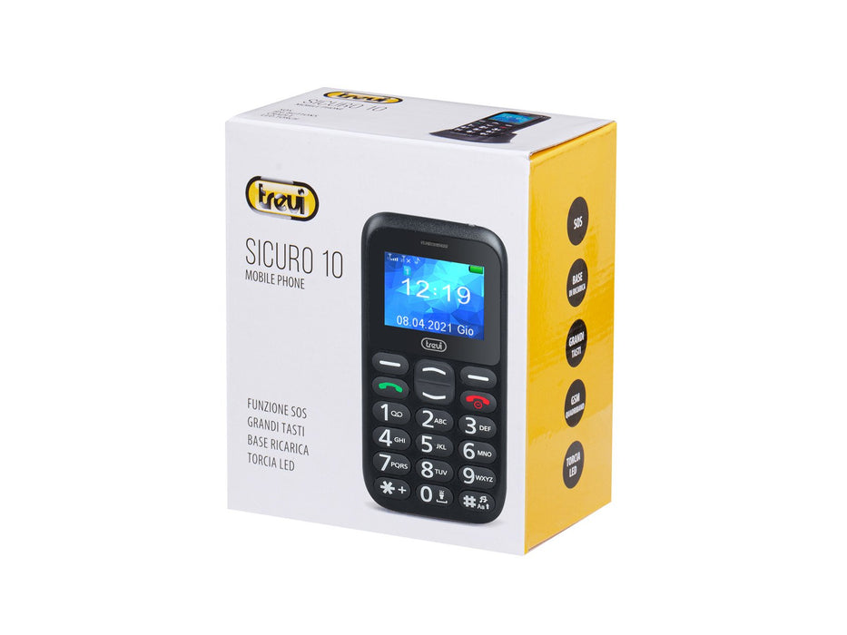 EAN 8011000017488 - Trevi Sicuro 10 4,5 cm (1.77") Negro Teléfono para personas mayores imagen 8