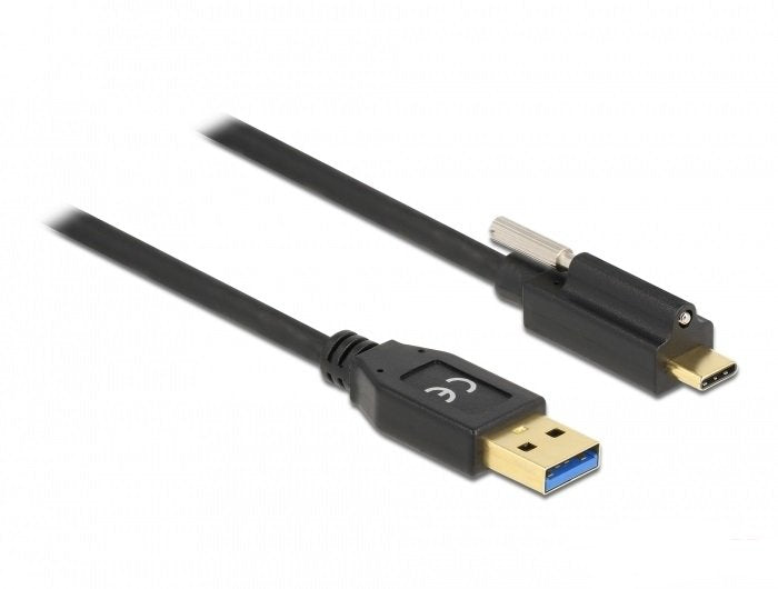 Delock Usb 10 Gbps Cable Typ-A Stecker Zu Usb Type-C Stecker Mit Schraube Oben 1,5 M