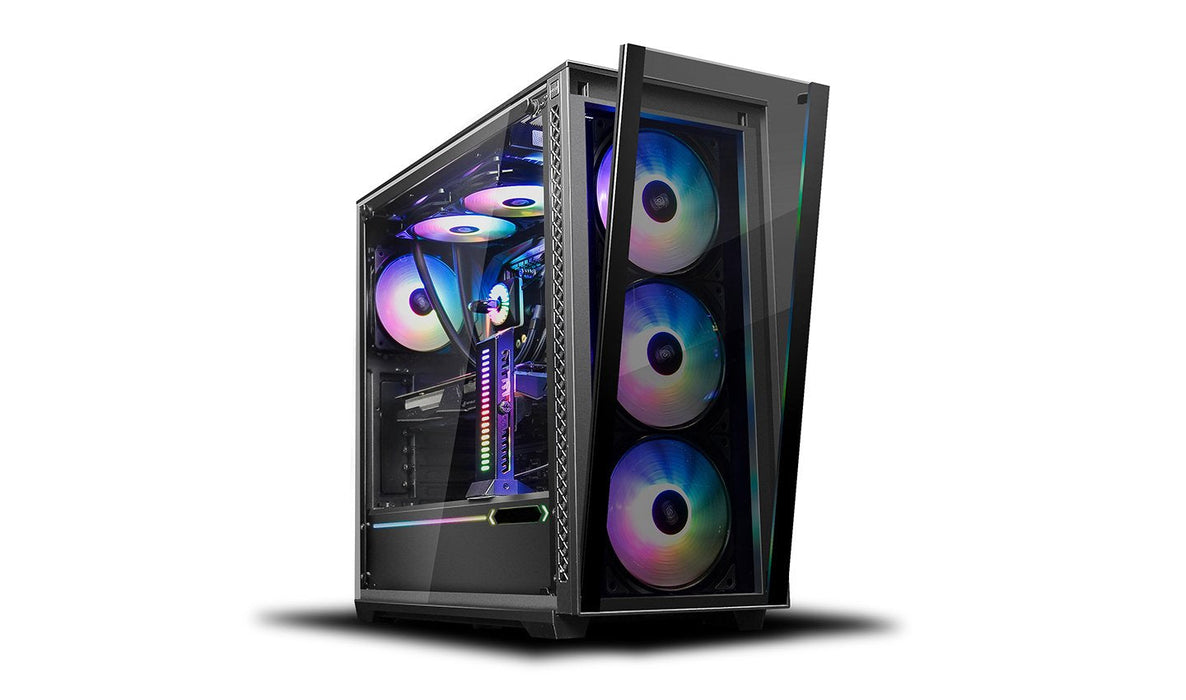 Caja Pc Deepcool E-Atx Matrexx 70-Add Rgb Black Tempered Glass Bahias 2x3'5,4x2'5/2xusb3.0/1xusb2.0/1xaudio(Hd)/1xmic/Cristal Templado