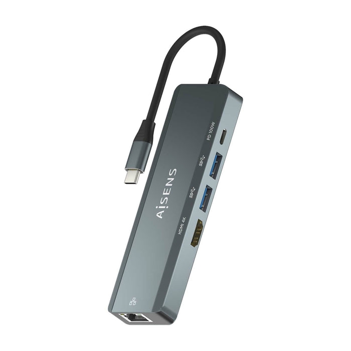 EAN 8436574709728 - AISENS ASUC-5P011-GR base para portátil y replicador de puertos Alámbrico USB 3.2 Gen 1 (3.1 Gen 1) Type- imagen 1