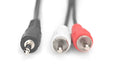 EAN 4016032325246 - Digitus AK-510300-025-S cable de audio 2,5 m 3,5mm 2 x RCA Negro imagen 2