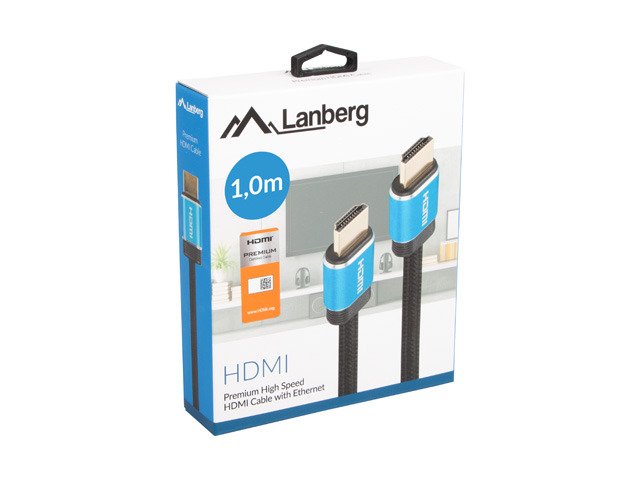 EAN 5901969422429 - Lanberg CA-HDMI-P20CU-0010-BK cable HDMI 1 m HDMI tipo A (Estándar) Negro, Azul imagen 4