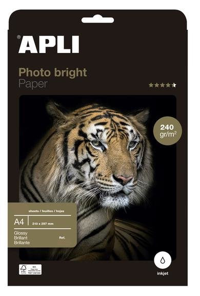EAN 8410782041375 - APLI 04137 papel fotográfico A4 Blanco Brillo imagen 1