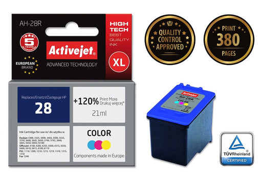 EAN 5904356280640 - Activejet AH-28R cartucho de tinta 1 pieza(s) Compatible Alto rendimiento (XL) Cian, Magenta, Amarillo imagen 1
