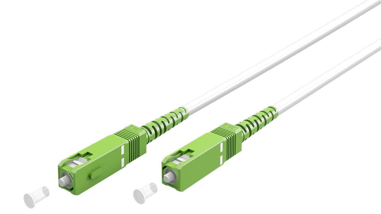 Cable De Fibra Óptica Para Router  0,50m -Ø3 Mm Blanco Latiguillo Monomodo Ftth - 9/125 Os2 - Sc/Apc-Sc/Apc Simplex - Compatible