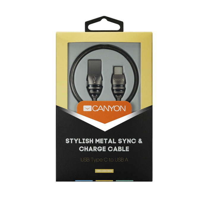 Canyon Cns-Usbc5dg Cable Usb 1 M Usb 2.0 Usb A Usb C Negro, Gris