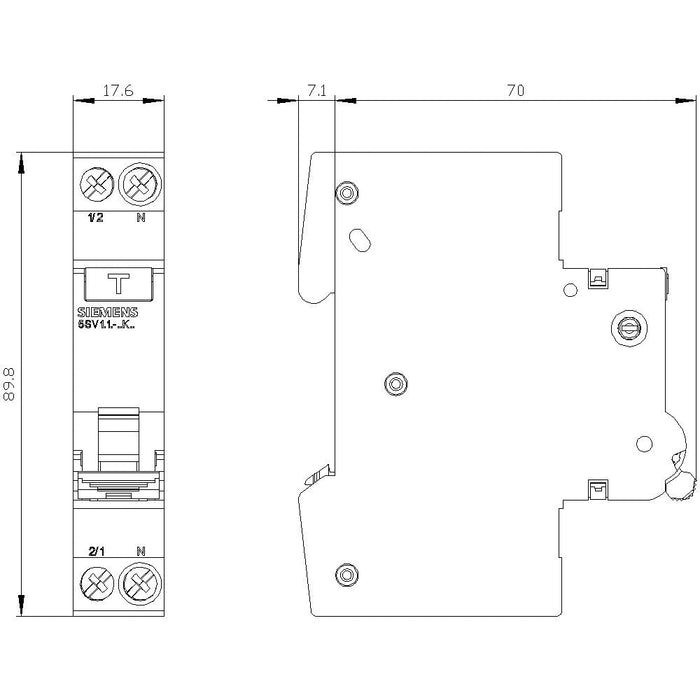 Siemens Fi Ls Kompakt 6ka 5sv1316-7kk16 Typ A 30ma C16 1te