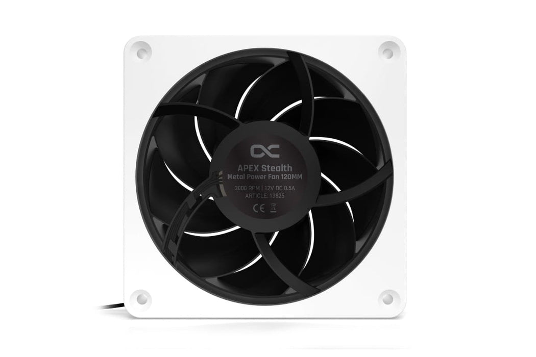 Alphacool Apex Stealth Metal Power 120mm Lüfter 3000rpm, Ventilador Blanco/Negro