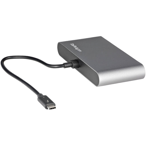EAN 0065030888042 - StarTech.com TB3DKM2HDL base para portátil y replicador de puertos Alámbrico Gris imagen 2