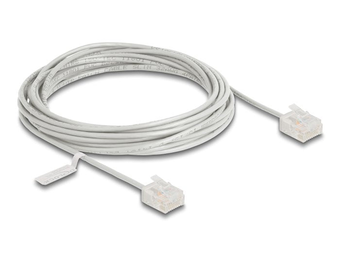 Delock Rj45 Cable De Red Cat.6 Utp Ultra Slim 5 M Gris Con Kurzen Machon