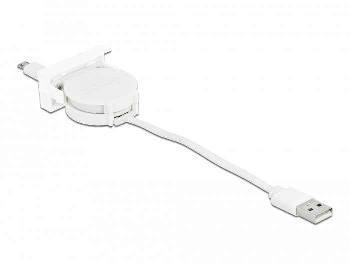Delock Easy 45 Moduloo Usb 2.0 Enrollable Usb Typ-A A Easy-Usb Typ Micro-B Blanco 0.50m