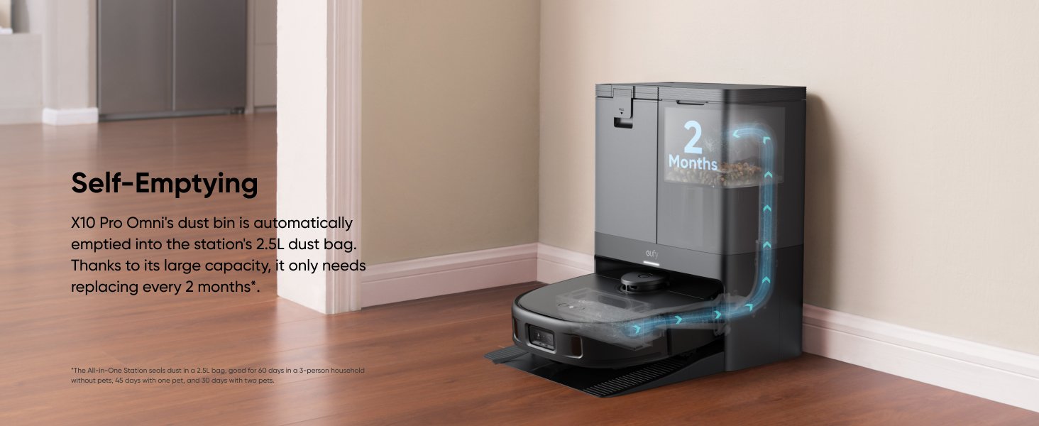Robot De Limpieza Con Estación De Vaciado Automático Eufy X10 Pro Omni