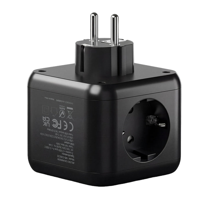 Powercube Mars Gaming Md-Cube20 4 Usb 3 Tomas De Corriente. Regleta Color Negro
