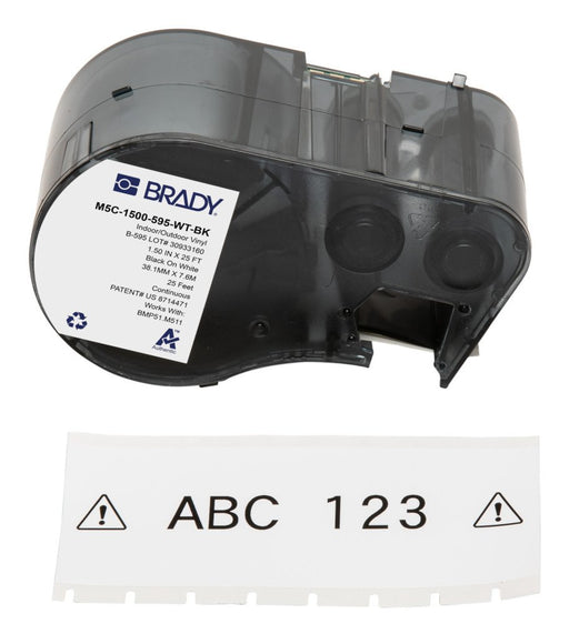 EAN 0888434593714 - Brady M5C-1500-595-WT-BK etiqueta de impresora Negro, Blanco Etiqueta para impresora autoadhesiva imagen 1