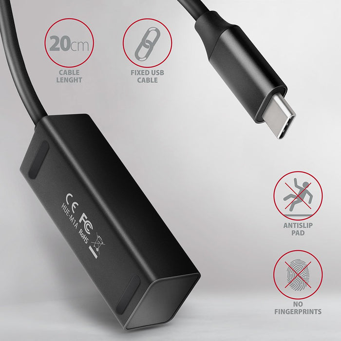 EAN 8595247905635 - Axagon HUE-M1C hub de interfaz USB 3.2 Gen 1 (3.1 Gen 1) Type-C 5000 Mbit/s Negro imagen 4