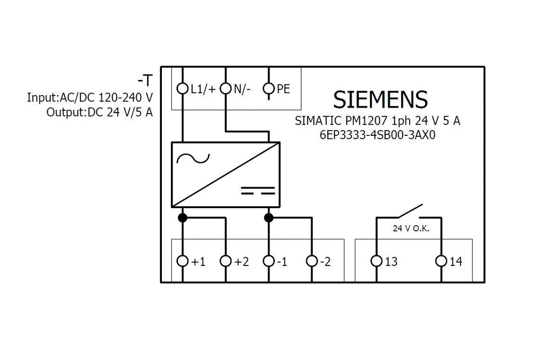 Siemens 6ep3333-4sb00-3ax0 S7-1200 G2 Laststromversorgung Simatic Pm1207 1ph