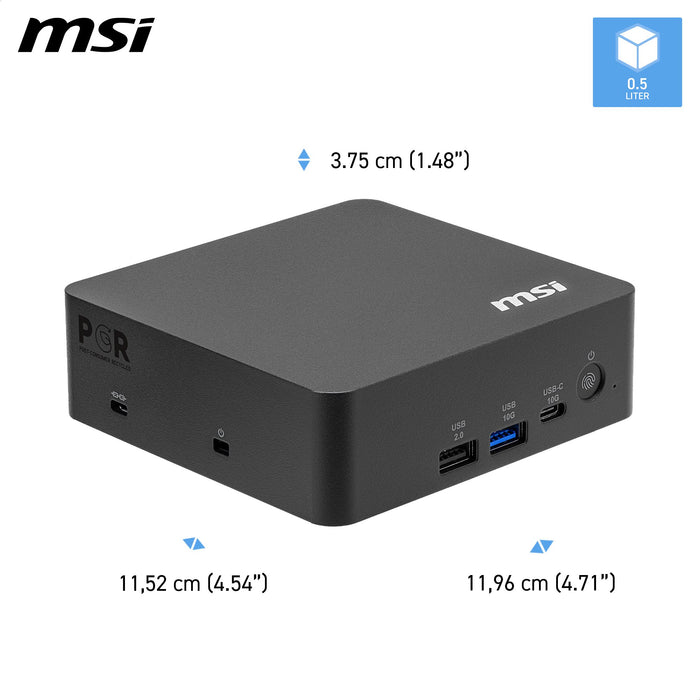 EAN 4711377431194 - MSI Cubi NUC AI+ 3MG-004BEU USFF Negro 355 Intel® SoC FCBGA2540 4,7 GHz Altavoces incorporados imagen 3