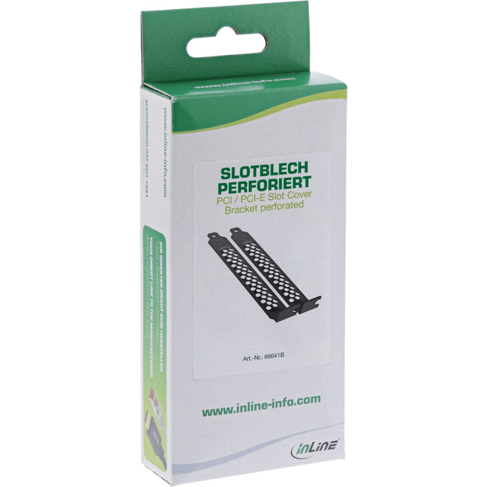 Inline® Pci / Pci-E Slot Cover Bracket Perforated 2pcs. Set Negro
