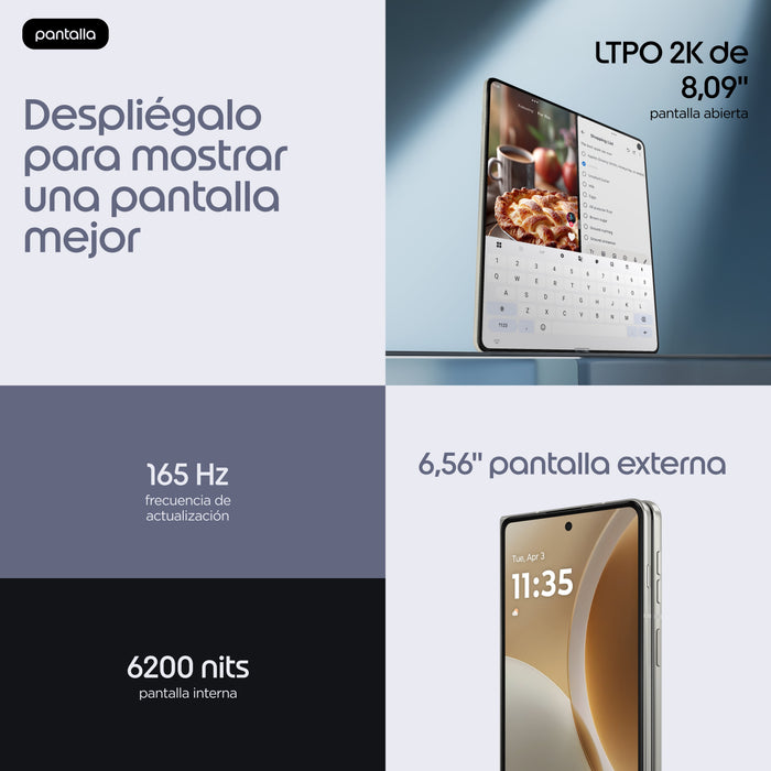 EAN 0840493610849 - Motorola razr fold 20,6 cm (8.09") SIM doble Android 16.0 5G USB Tipo C 16 GB 512 GB 6000 mAh Blanco imagen 11
