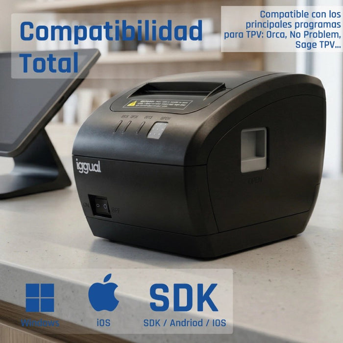 EAN 8435364319321 - iggual TP Easy 80 WiFi 203 x 203 DPI Inalámbrico y alámbrico Transferencia térmica Impresora de recibos imagen 13