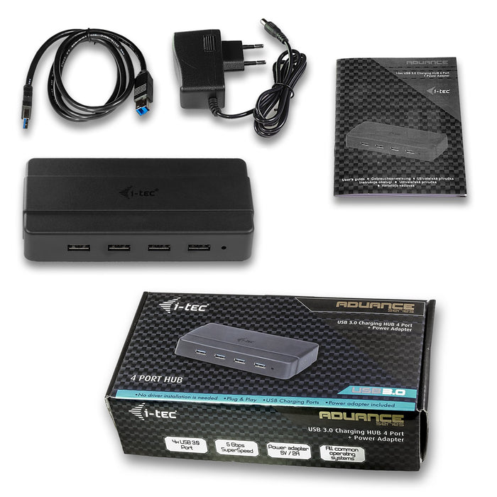 EAN 8595611701573 - i-tec U3HUB445 hub de interfaz USB 3.2 Gen 1 (3.1 Gen 1) Type-B 5000 Mbit/s Negro imagen 7