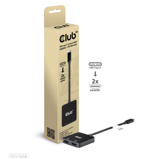 EAN 8719214472979 - CLUB3D CSV-1558 divisor de video USB Tipo C 2x HDMI imagen 1