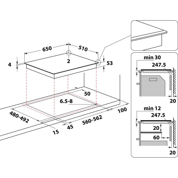 EAN 8003437207501 - Whirlpool SMO 654 OF/BT/IXL Negro Integrado 65 cm Con placa de inducción 4 zona(s) imagen 10