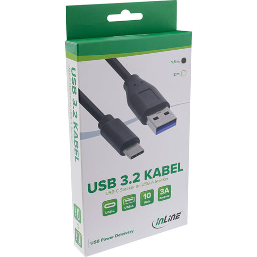 EAN 4043718249749 - InLine 35714 cable USB USB 3.2 Gen 2 (3.1 Gen 2) 1,5 m USB C USB A 10 Gbit/s Negro imagen 2
