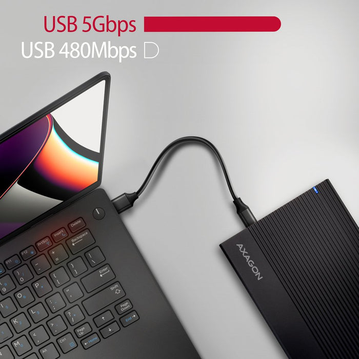 EAN 8595247906809 - Axagon EE35-GTR USB-C 5Gbps - SATA 6G, 3.5 RIBBED box BLACK - USB Typ C Caja de disco duro (HDD) Negro 3. imagen 6