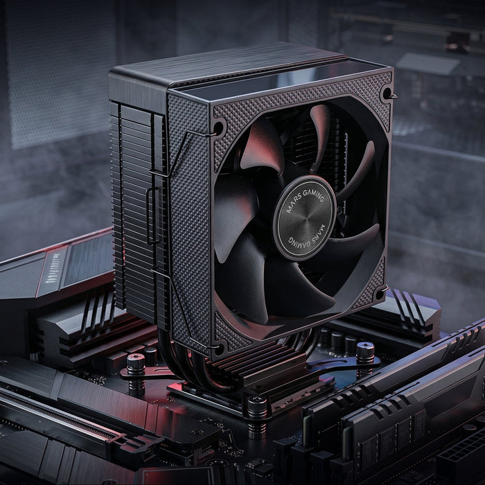 Ventilador Con Disipador De Cpu Mars Gaming Mcpu-Xpro Tdp 190w 3 Heatpipes Torre Pwm Fdb Negro