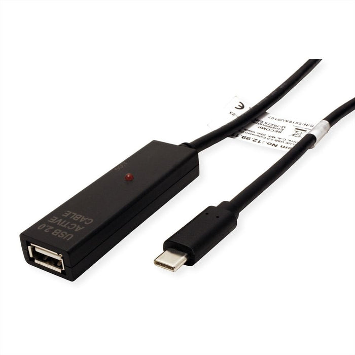 Value Usb 2.0 Verlngerung, Aktiv, Mit Repeater, A-C, Schwarz, 20 M