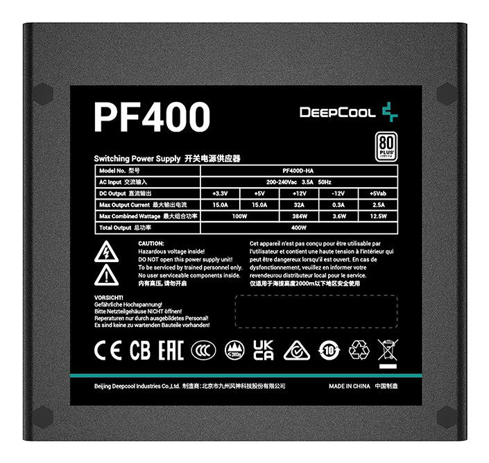 EAN 6933412702207 - DeepCool PF400 unidad de fuente de alimentación 400 W 20+4 pin ATX ATX Negro imagen 3