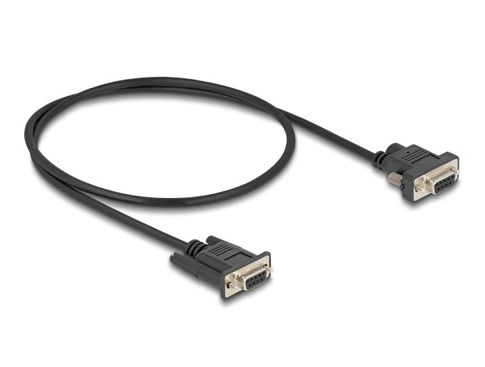 Delock 87835 Cable Serie Rs-232 D-Sub9 Hembra To D-Sub9 Hembra Conexión De Alimentación En El Pin 9 0.5 M