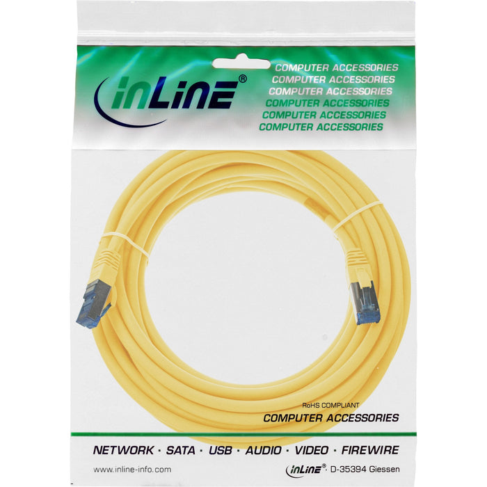 Cable De Red Inline S/Ftp Pimf Cat.6a Libre De Halógenos 500mhz Amarillo 5m