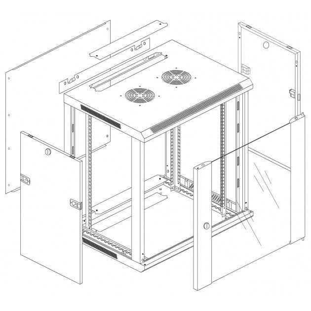 Rack Cabinet 12u Wall Mounted  Rack Black