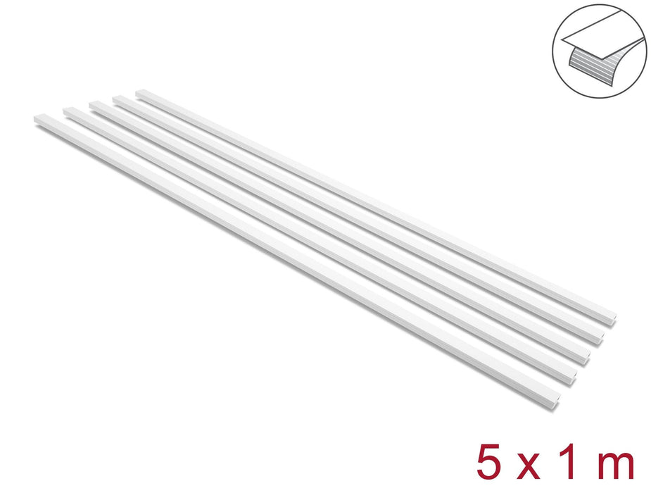 Delock Canaleta Para Cables Autoadhesivo Con Schiebedeckel 20 X 10 Mm - Longitud 1 M Pack De 5 Blanco