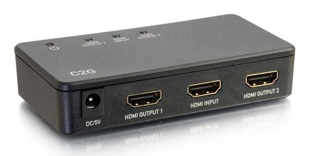 C2g 2-Port 4k Hdmi Splitter Separador De Vídeo/Audio 2 X Hdmi Sobremesa