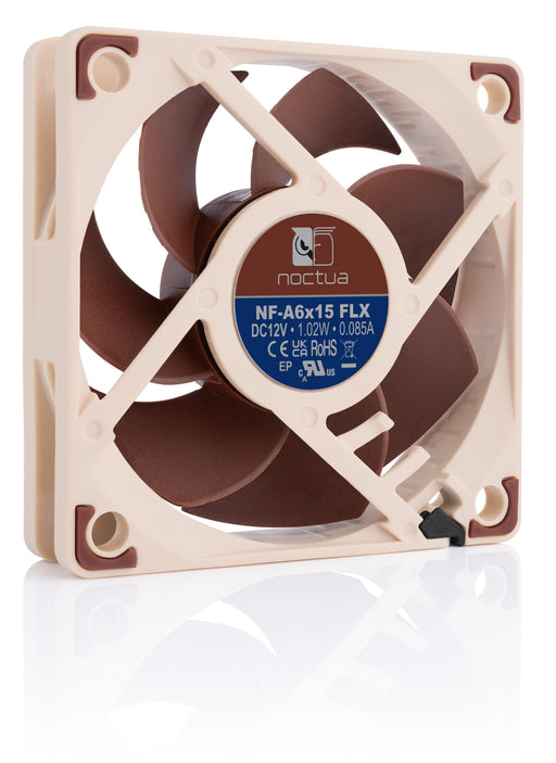 EAN 9010018100150 - Noctua NF-A6X15 FLX sistema de refrigeración para ordenador Carcasa del ordenador Ventilador 6 cm Marrón  imagen 2