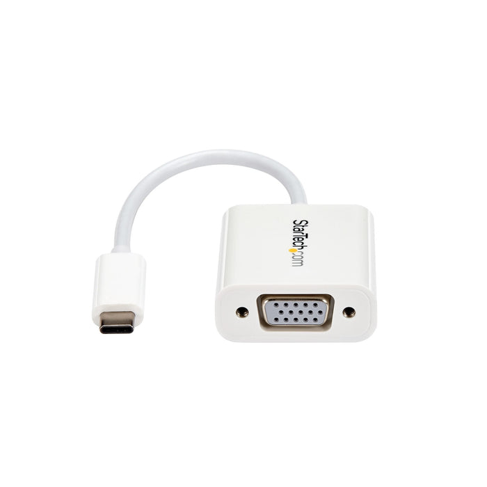 Startech.Com Adaptador Gráfico Usb-C A Vga Conversor De Vídeo Usb 3.1 Type-C A Vga Blanco Adaptador Usb / Vga Usb-C (M) A Hd-15 (Vga) (H) Usb 3.1 Gen 1 / Thunderbolt 3 17.5 M Alimentación Usb Admite 1920x1200 (Wuxga) Blanco Para P/N: Tb