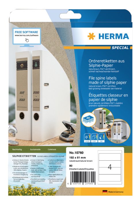 EAN 4008705107549 - HERMA 10754 etiqueta autoadhesiva Rectángulo Permanente Marrón 240 pieza(s) imagen 1