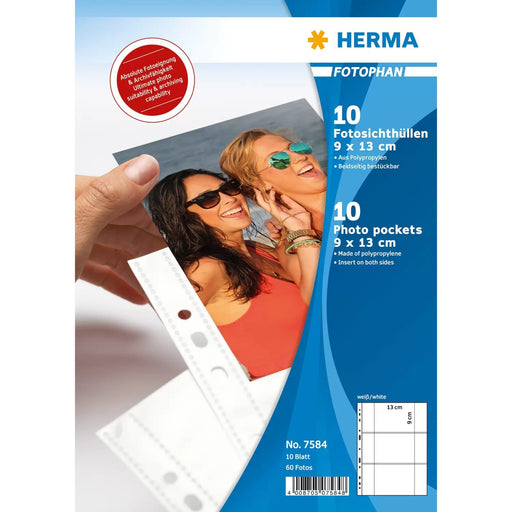 EAN 4008705075848 - HERMA 7584 protector de hojas 90 x 130 mm Polipropileno (PP) 10 pieza(s) imagen 1